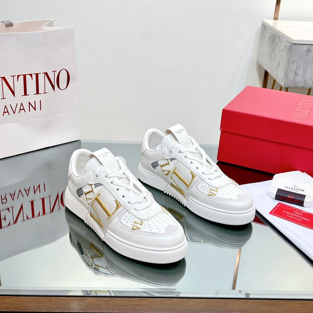 VALENTINO 25S GARAVANI VL7N SNEAKERS IN WHITE MIX YELLOW LAMBSKIN - 35