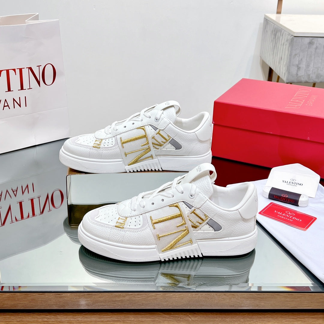 VALENTINO 25S GARAVANI VL7N SNEAKERS IN WHITE MIX YELLOW LAMBSKIN - 35