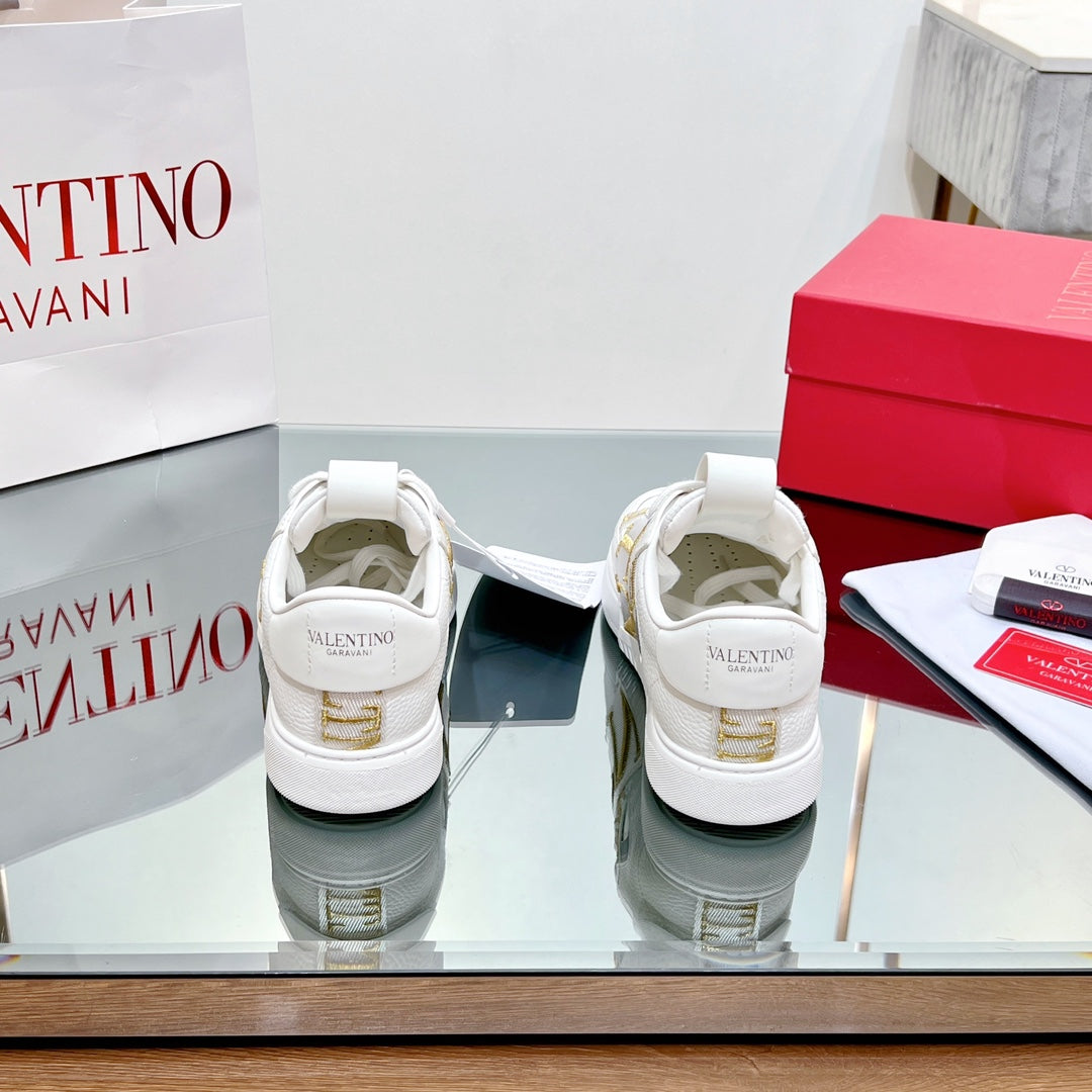VALENTINO 25S GARAVANI VL7N SNEAKERS IN WHITE MIX YELLOW LAMBSKIN - 35