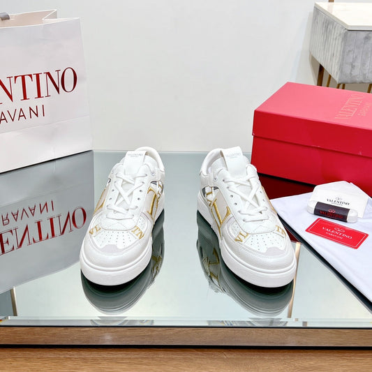 VALENTINO 25S GARAVANI VL7N SNEAKERS IN WHITE MIX YELLOW LAMBSKIN - 35