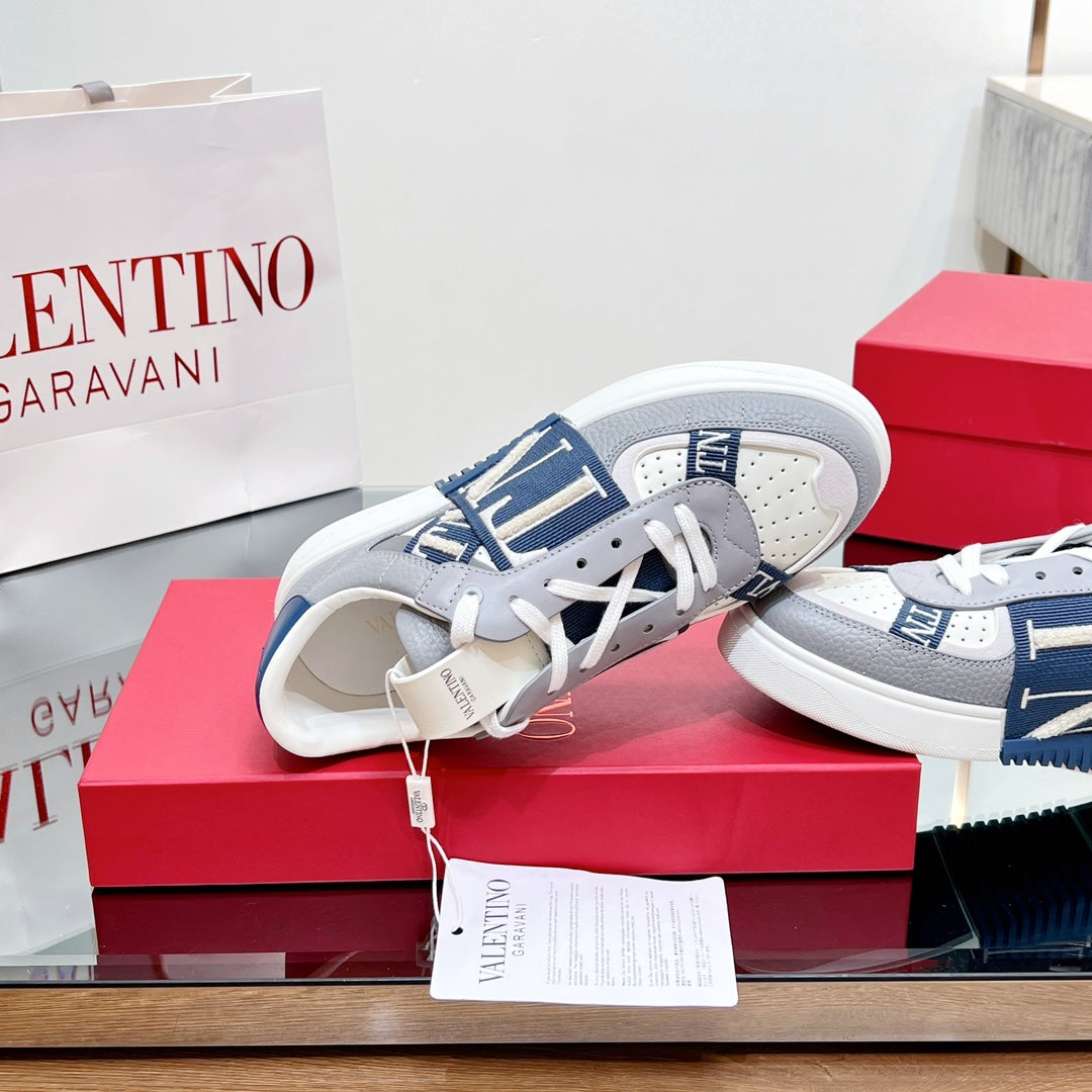 VALENTINO 25S GARAVANI VL7N SNEAKERS IN GREY MIX DARK BLUE LAMBSKIN - 35