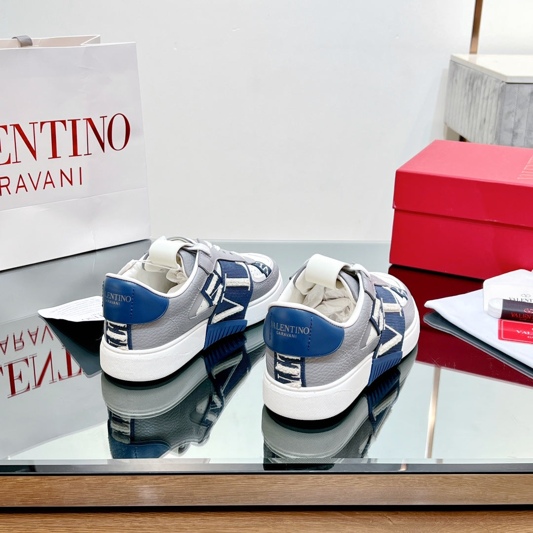 VALENTINO 25S GARAVANI VL7N SNEAKERS IN GREY MIX DARK BLUE LAMBSKIN - 35