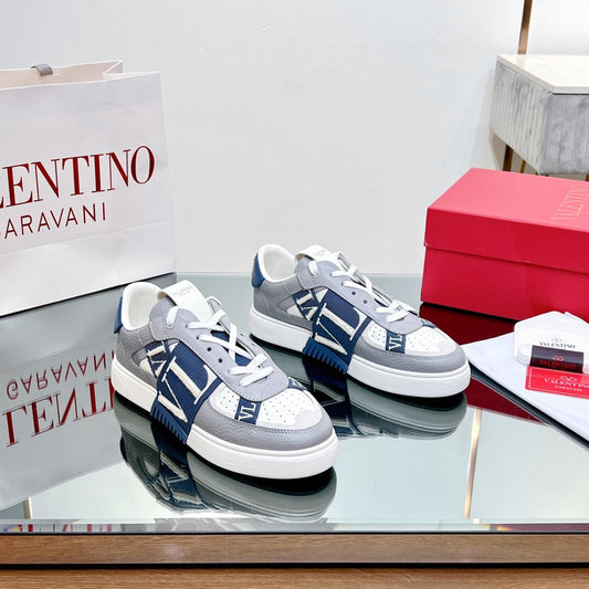 VALENTINO 25S GARAVANI VL7N SNEAKERS IN GREY MIX DARK BLUE LAMBSKIN - 35