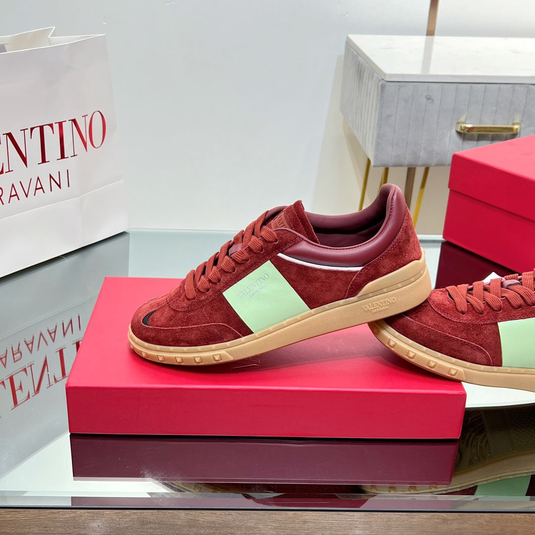 VALENTINO 25S UPVILLAGE SNEAKERS IN RED SUEDE - 35