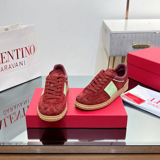 VALENTINO 25S UPVILLAGE SNEAKERS IN RED SUEDE - 35