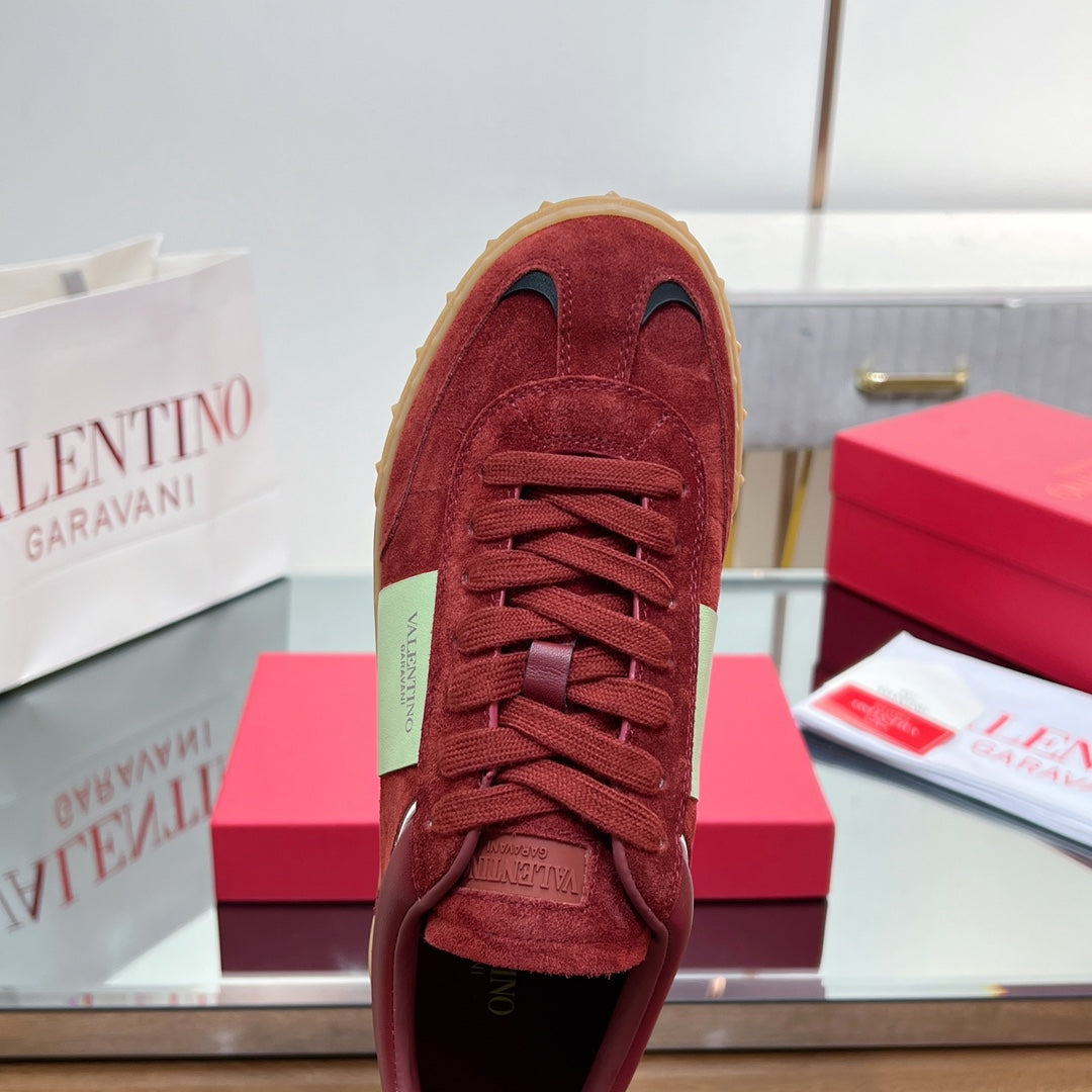 VALENTINO 25S UPVILLAGE SNEAKERS IN RED SUEDE - 35