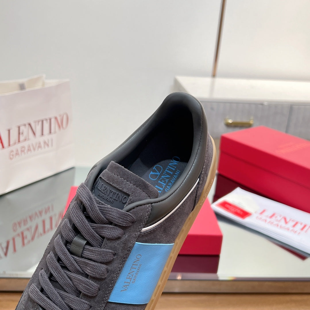 VALENTINO 25S UPVILLAGE SNEAKERS IN DARK GREY MIX BLUE SUEDE - 35