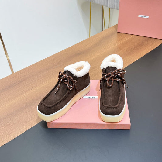 CHUKKA BOOTS IN CHOCOLATE SUEDE WITH WOOL LINING - 35
