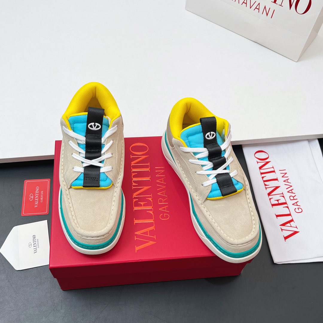 VALENTINO 25S RUNBOOT SNEAKERS IN MULTICOLOR LAMBSKIN - 35
