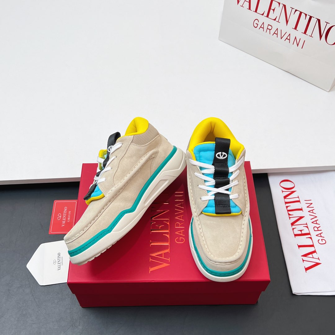 VALENTINO 25S RUNBOOT SNEAKERS IN MULTICOLOR LAMBSKIN - 35