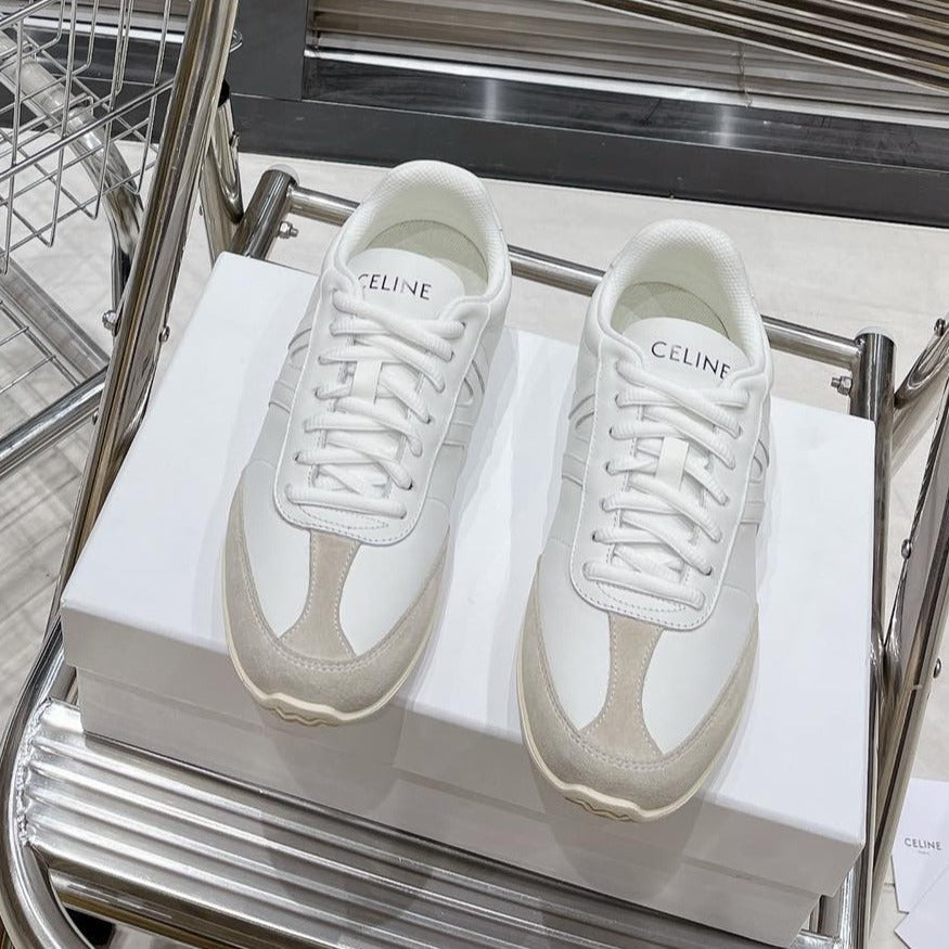 LOW LACE-UP SNEAKER IN CALFSKIN OPTIC WHITE GRAY - 35