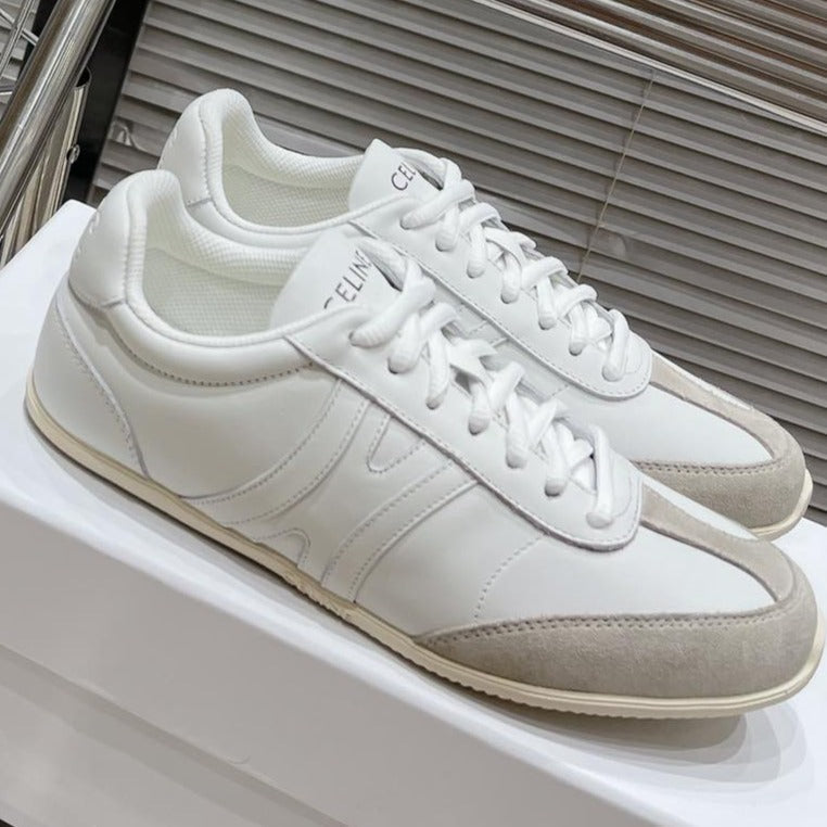 LOW LACE-UP SNEAKER IN CALFSKIN OPTIC WHITE GRAY - 35