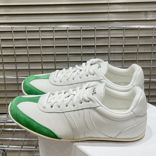 LOW LACE-UP SNEAKER IN CALFSKIN OPTIC WHITE GREEN - 35