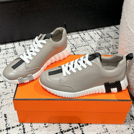 BOUNCING SNEAKER IN KHAKI BEIGE CALFSKIN - 35