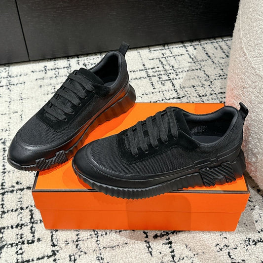 BOUNCING SNEAKER IN BLACK CALFSKIN AND FABRIC - 35