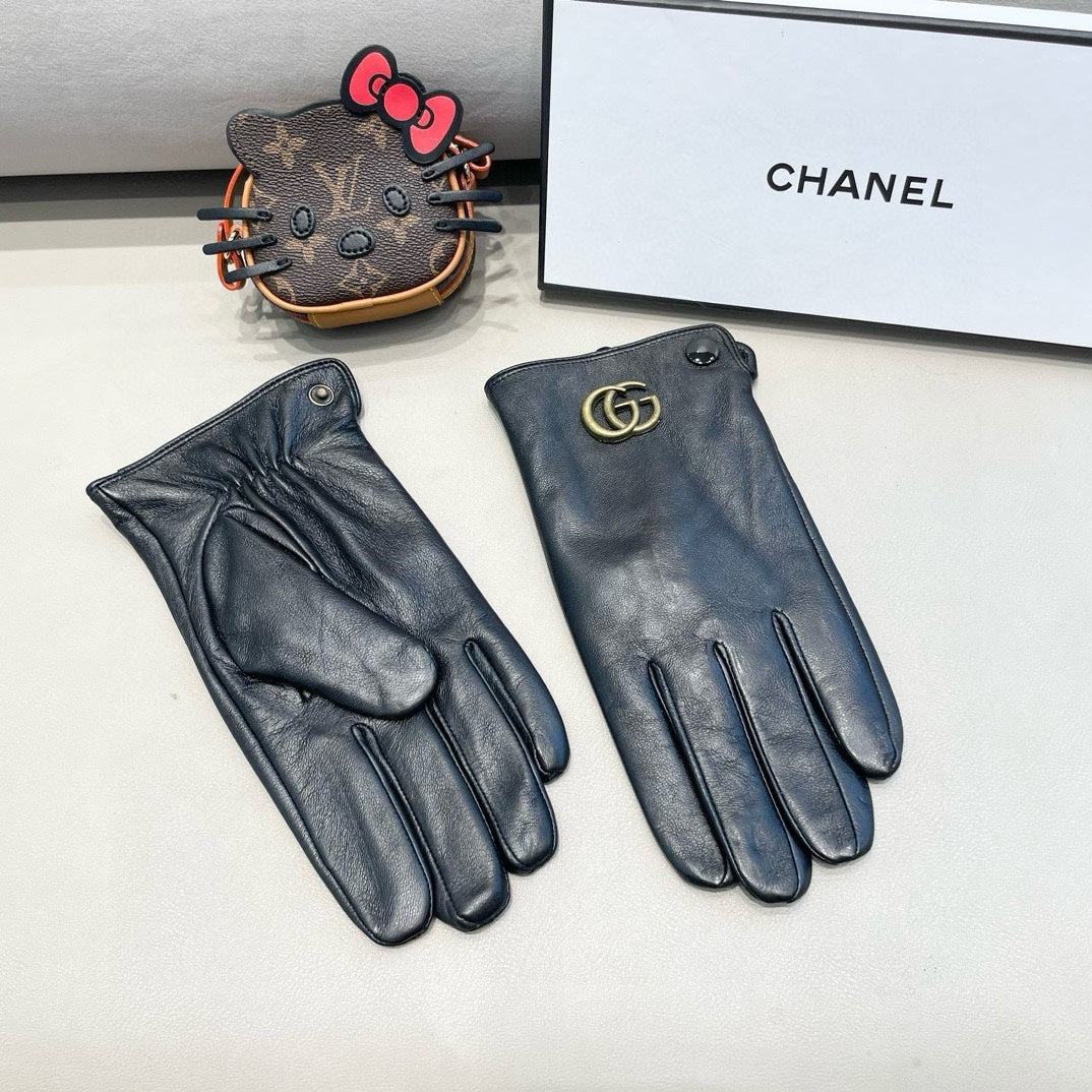 DOUBLE G GLOVES IN BLACK LAMBSKIN 370906 - XL