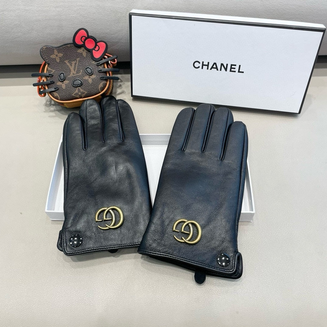 DOUBLE G GLOVES IN BLACK LAMBSKIN 370906 - XL