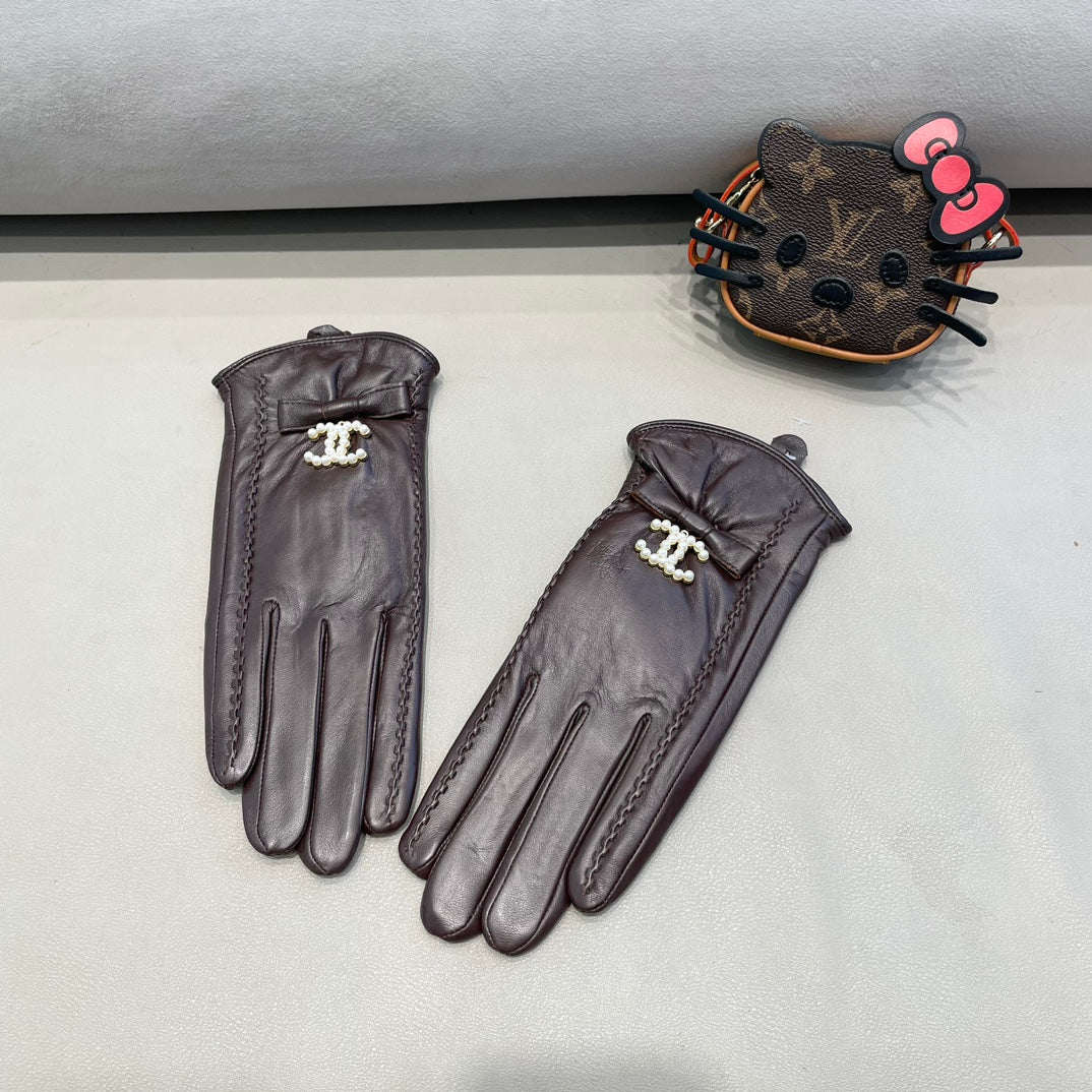 GLOVES IN BRUNETTE BROWN LAMBSKIN 415821 - M