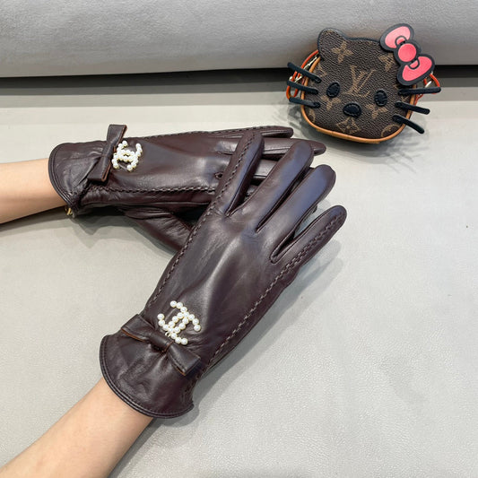 GLOVES IN BRUNETTE BROWN LAMBSKIN 415821 - M