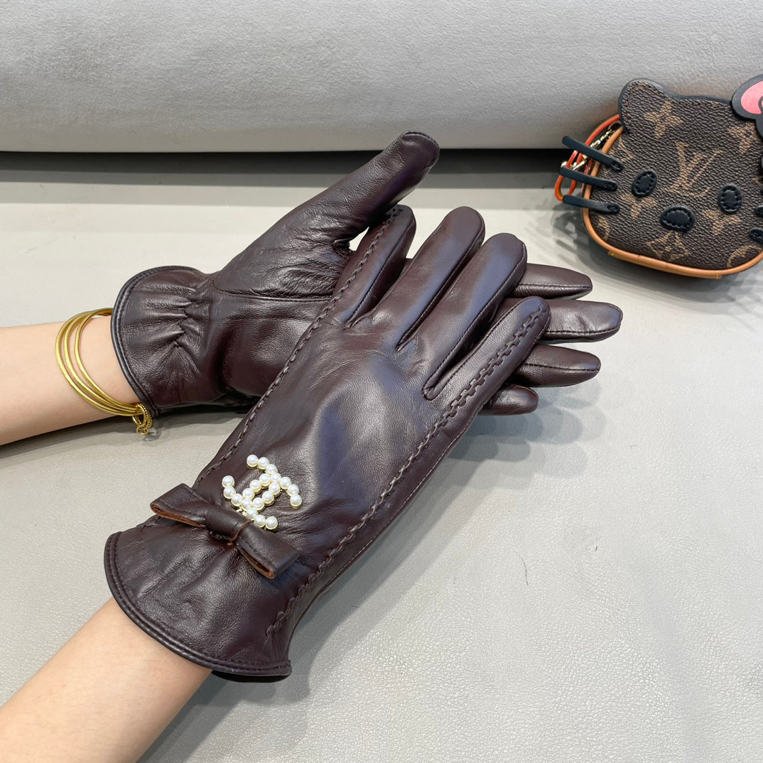 GLOVES IN BRUNETTE BROWN LAMBSKIN 415821 - M