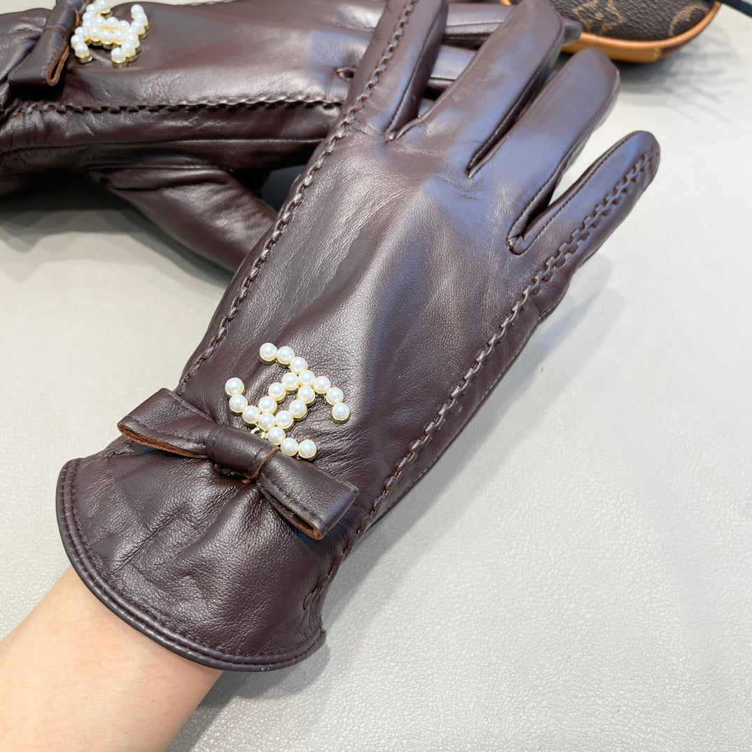 GLOVES IN BRUNETTE BROWN LAMBSKIN 415821 - M