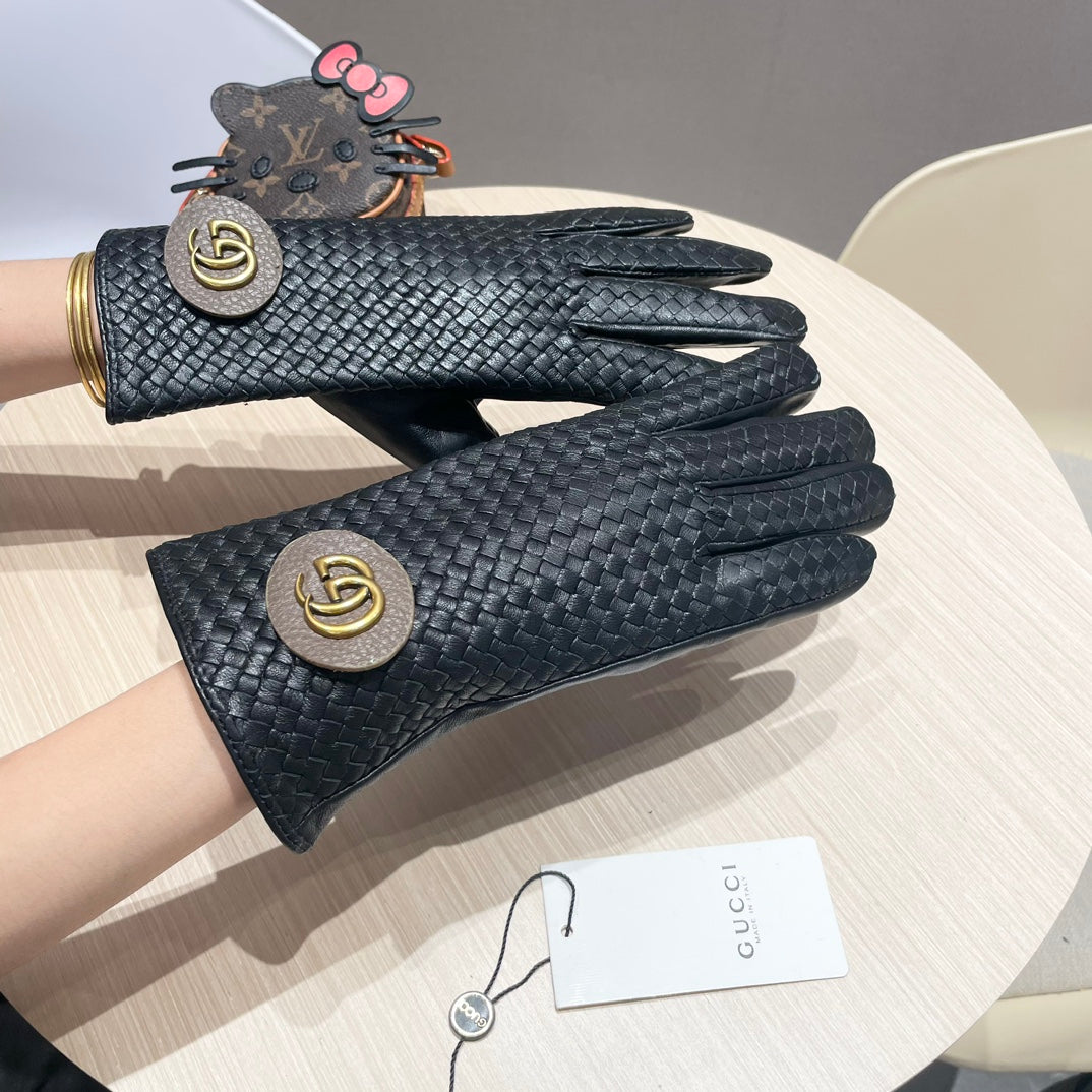 COUPLE GLOVES IN BLACK LAMBSKIN 439093 - M
