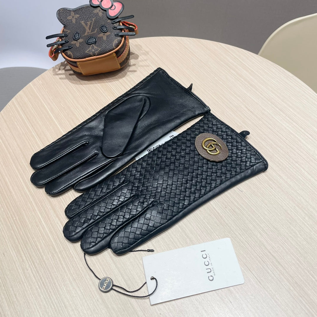 COUPLE GLOVES IN BLACK LAMBSKIN 439093 - M