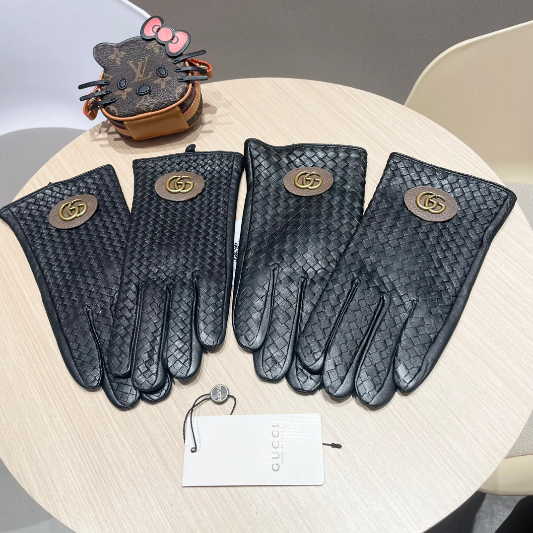 COUPLE GLOVES IN BLACK LAMBSKIN 439093 - M