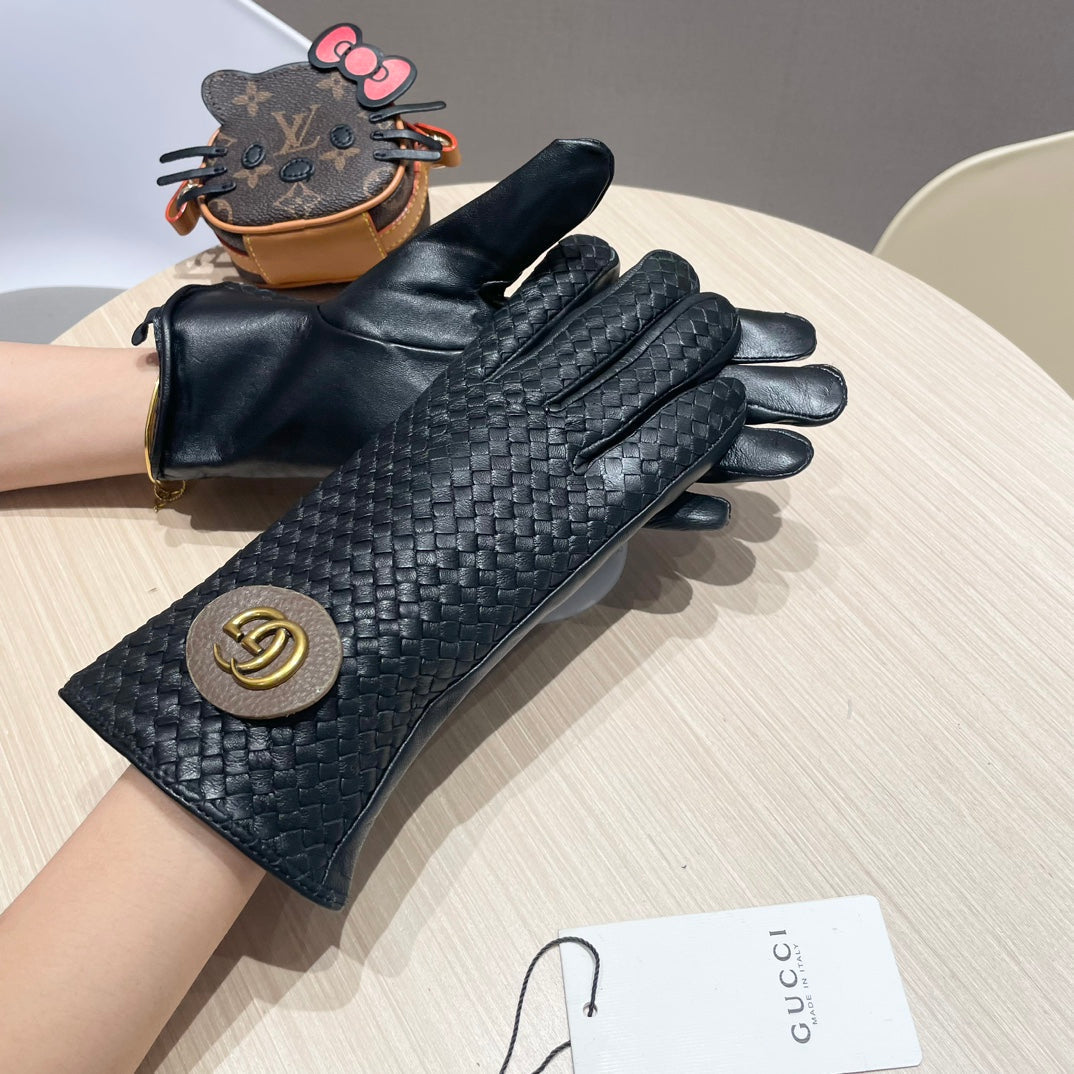COUPLE GLOVES IN BLACK LAMBSKIN 439093 - M