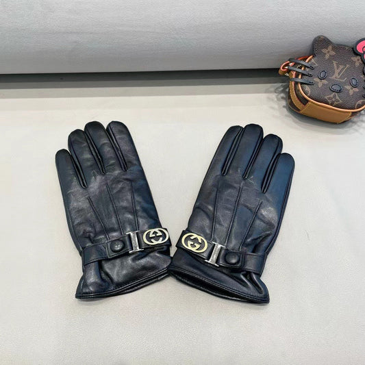TOUCHSCREEN GLOVES IN BLACK LAMBSKIN 454568 - XL