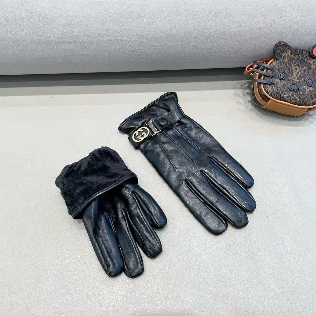 TOUCHSCREEN GLOVES IN BLACK LAMBSKIN 454568 - XL