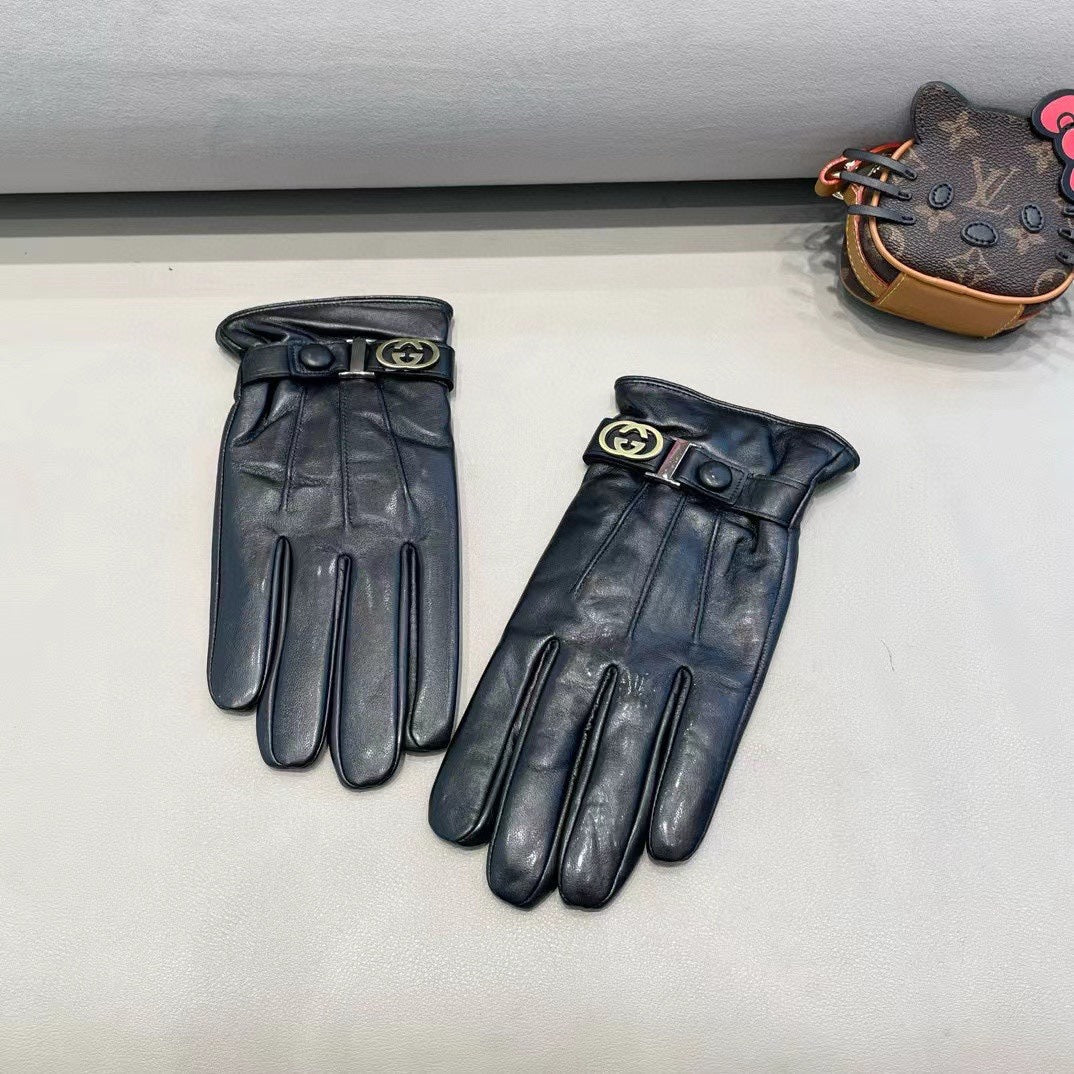 TOUCHSCREEN GLOVES IN BLACK LAMBSKIN 454568 - XL