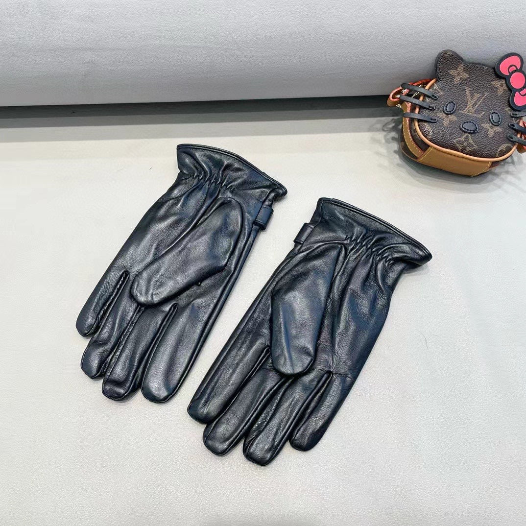 TOUCHSCREEN GLOVES IN BLACK LAMBSKIN 454568 - XL