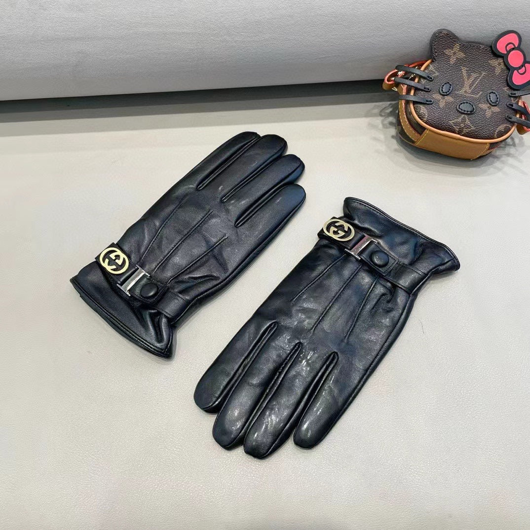TOUCHSCREEN GLOVES IN BLACK LAMBSKIN 454568 - XL