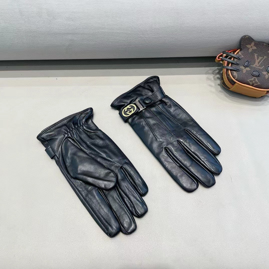 TOUCHSCREEN GLOVES IN BLACK LAMBSKIN 454568 - XL
