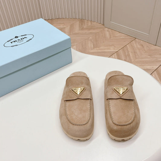 PRA SABOTS MULES LIGHT BROWN SUEDE - 35