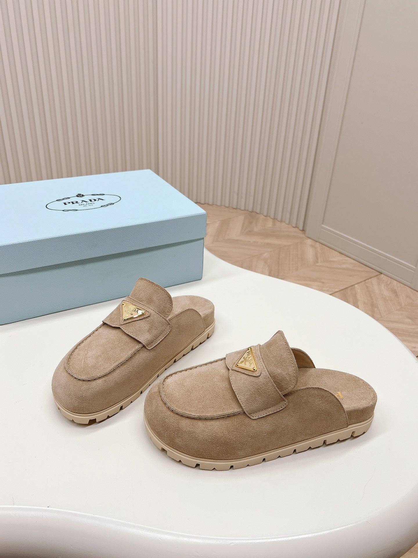 PRA SABOTS MULES LIGHT BROWN SUEDE - 35