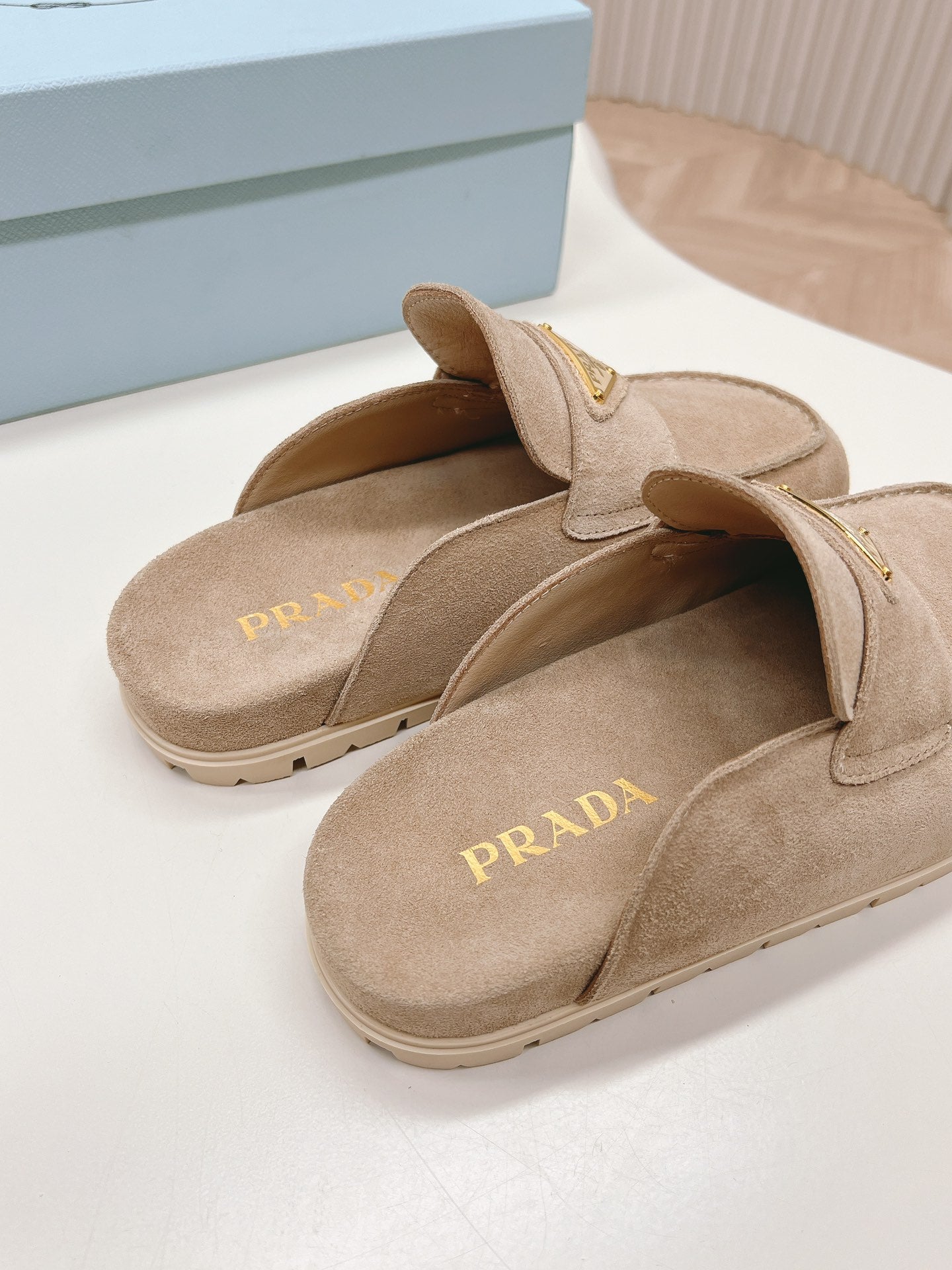 PRA SABOTS MULES LIGHT BROWN SUEDE - 35