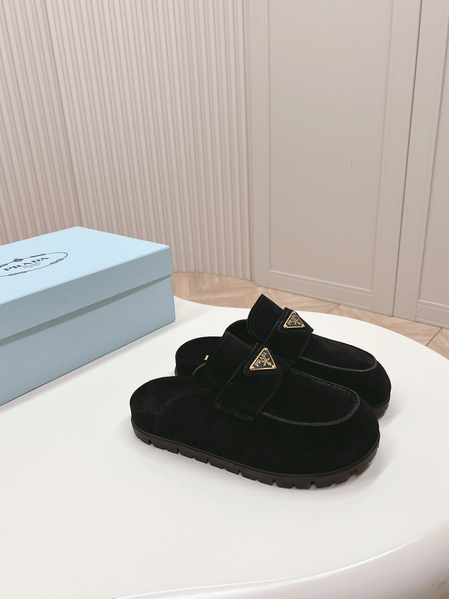 PRA SABOTS MULES BLACK SUEDE - 35