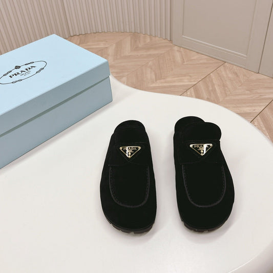 PRA SABOTS MULES BLACK SUEDE - 35