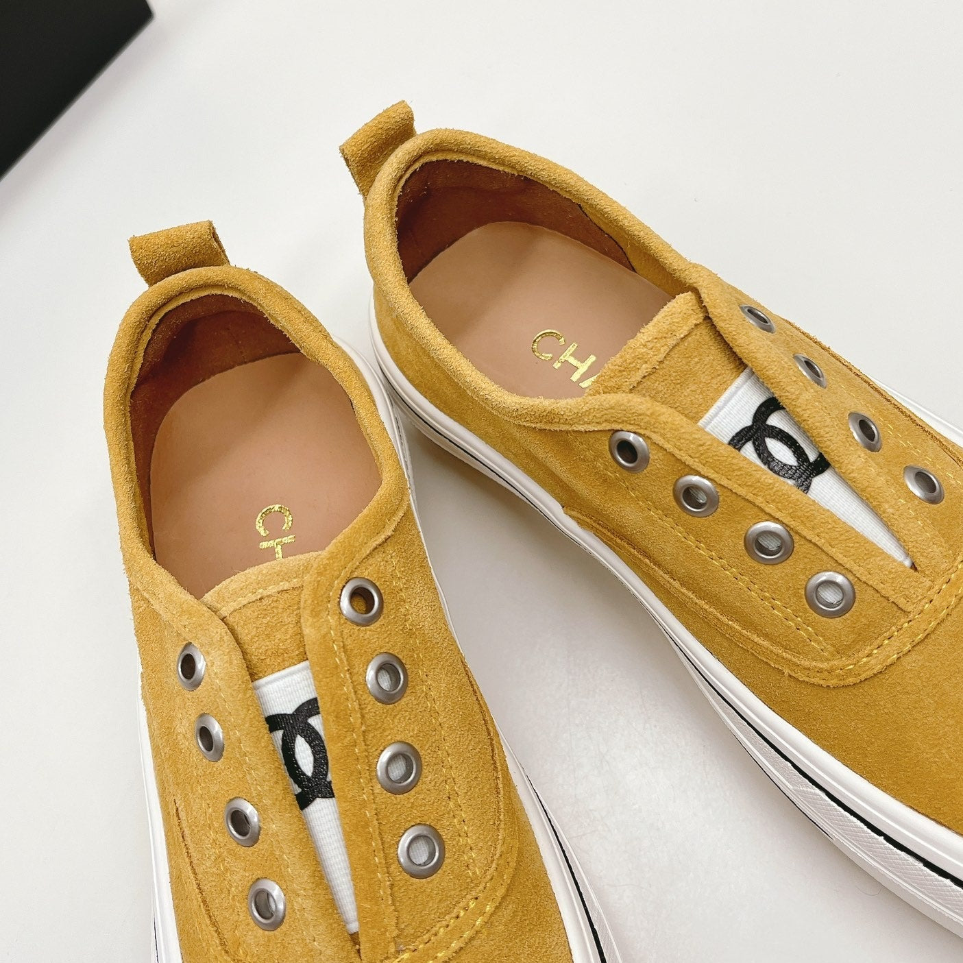 Double C Platform Biscuit Shoes Fabric Amber Yellow - 35