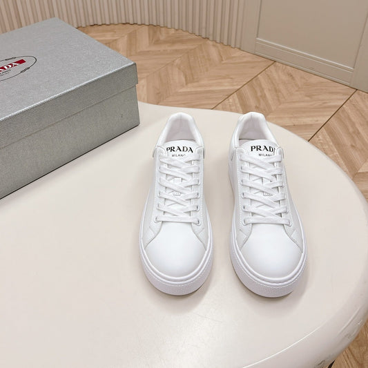 PRA RETRO SNEAKERS WHITE CALFSKIN - 35