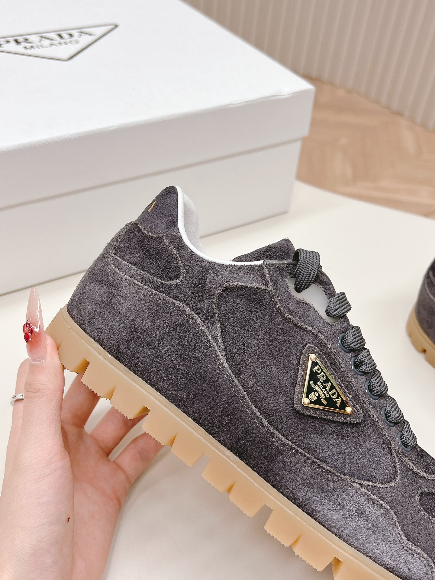 PRA FADED SUEDE SNEAKERS CHARCOAL - 35