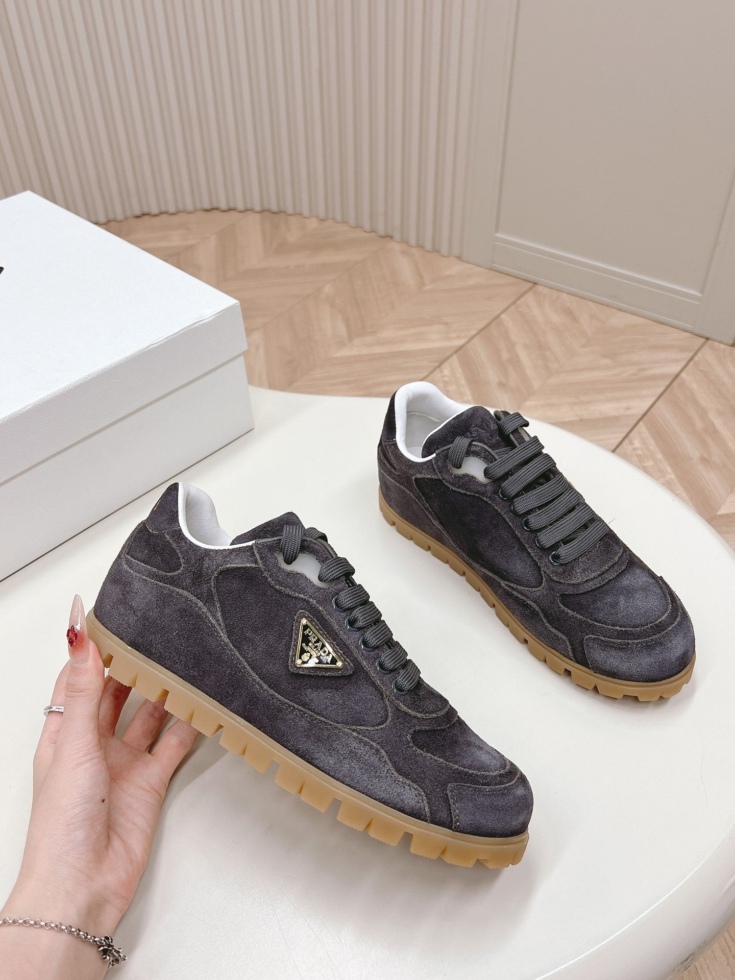 PRA FADED SUEDE SNEAKERS CHARCOAL - 35