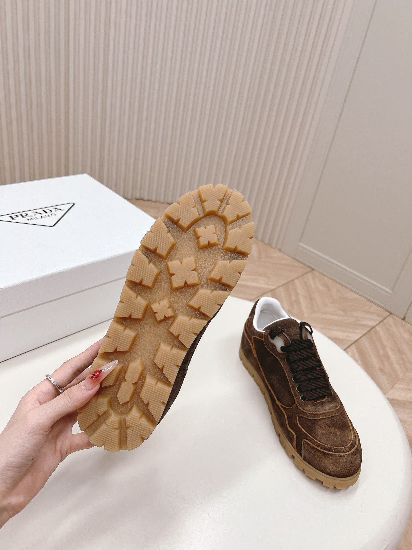 PRA FADED SUEDE SNEAKERS CHOCOLATE - 35