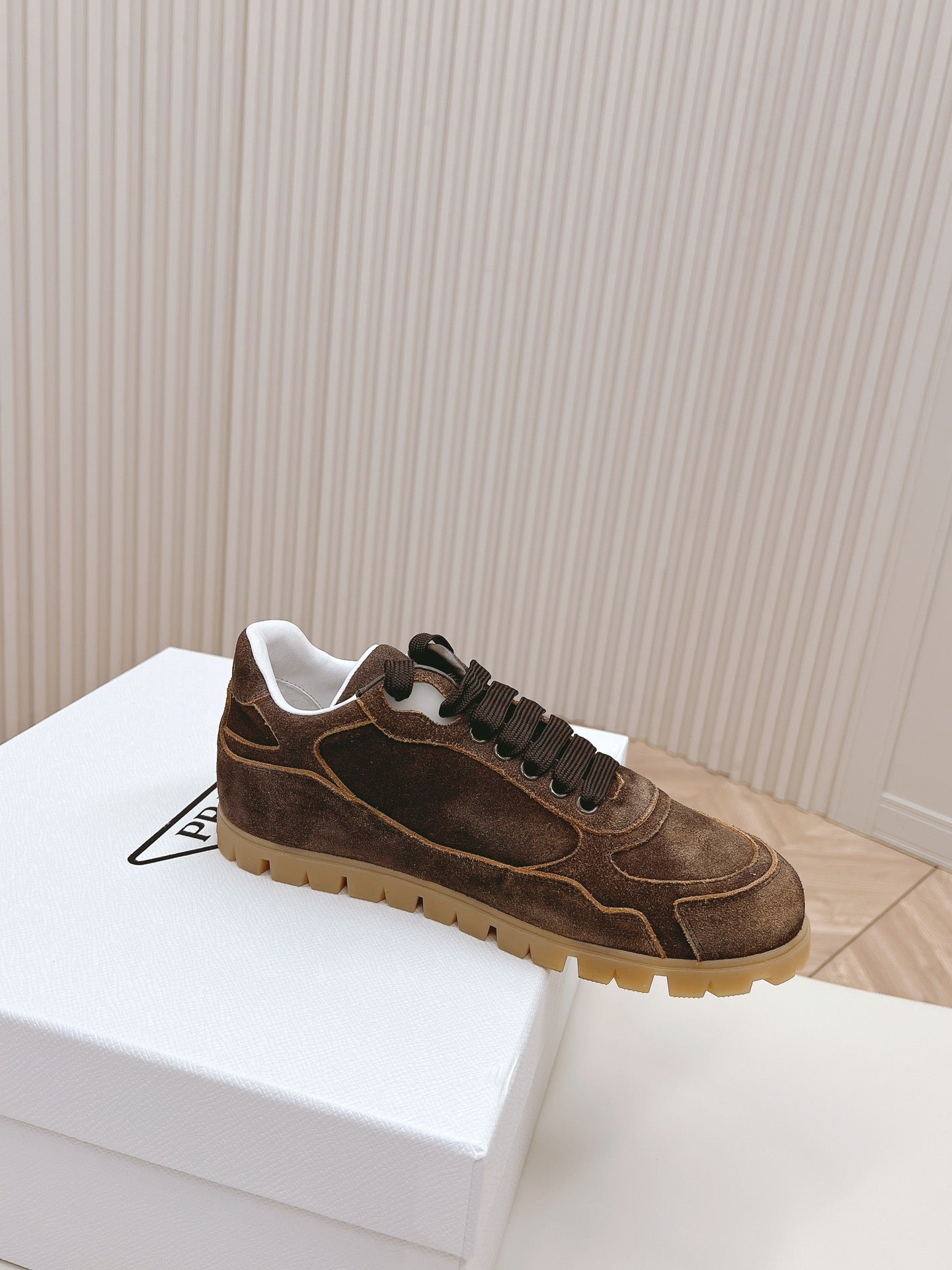 PRA FADED SUEDE SNEAKERS CHOCOLATE - 35
