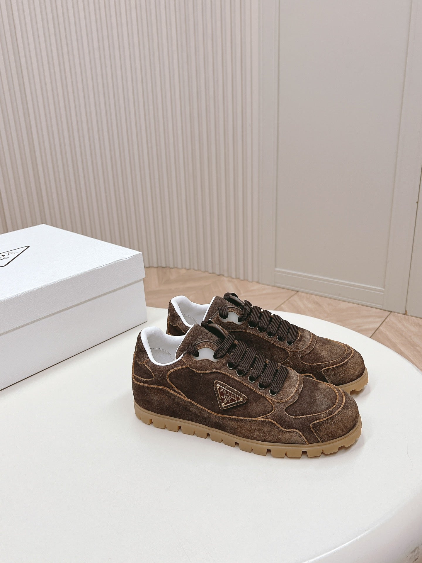PRA FADED SUEDE SNEAKERS CHOCOLATE - 35