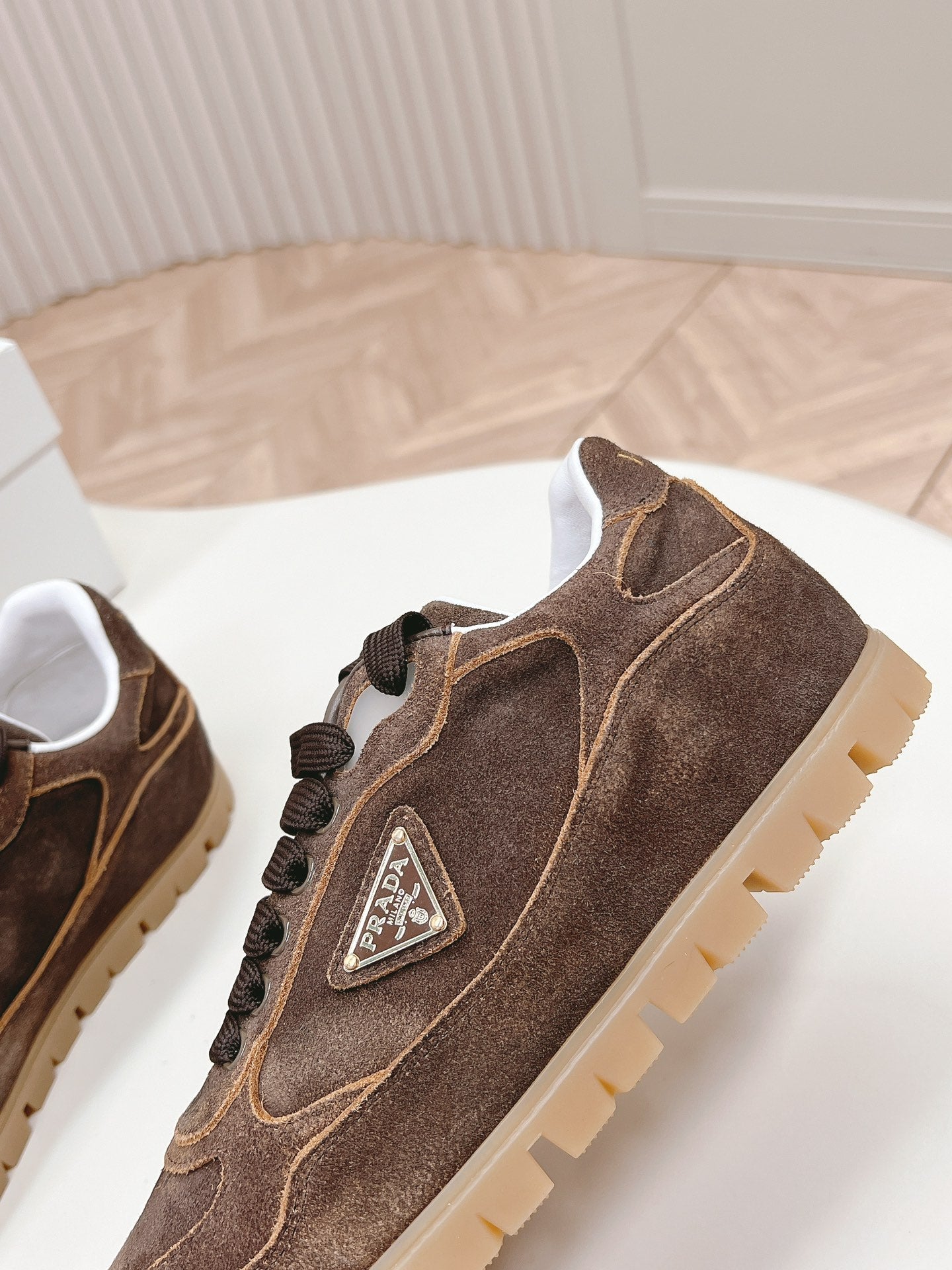 PRA FADED SUEDE SNEAKERS CHOCOLATE - 35