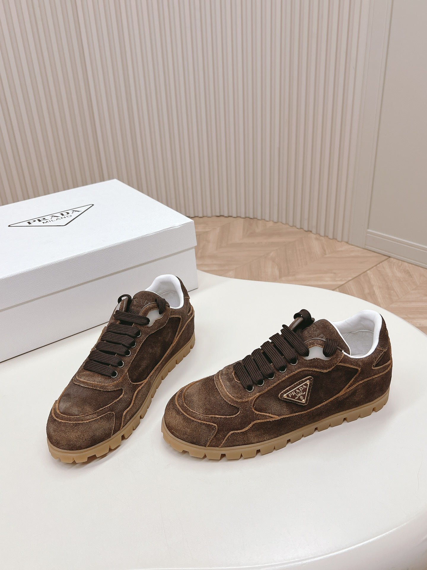 PRA FADED SUEDE SNEAKERS CHOCOLATE - 35