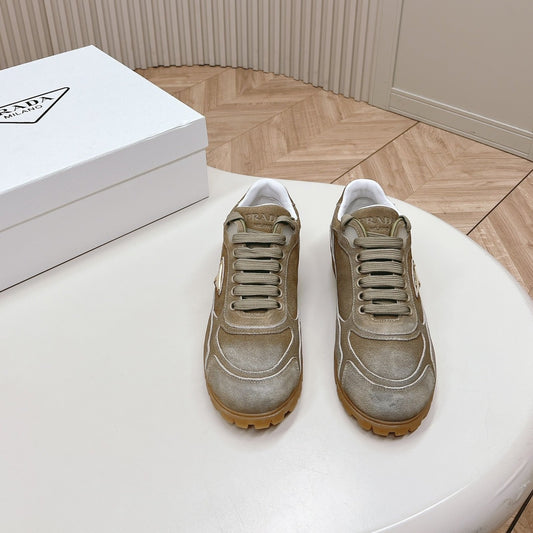 PRA FADED SUEDE SNEAKERS CARAMEL AND WHITE - 35